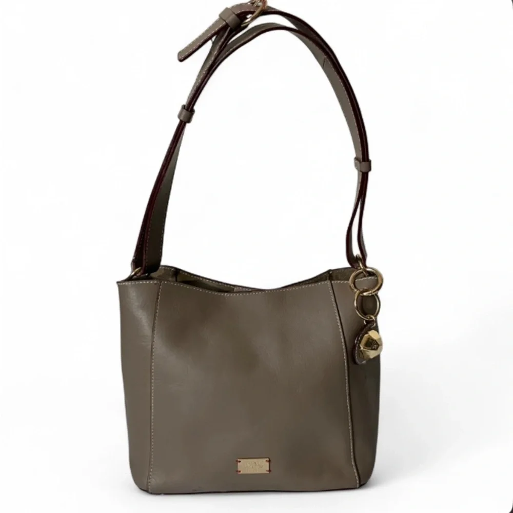 Frances Valentine Neutral Taupe June Slouchy Hobo Shoulder Bag